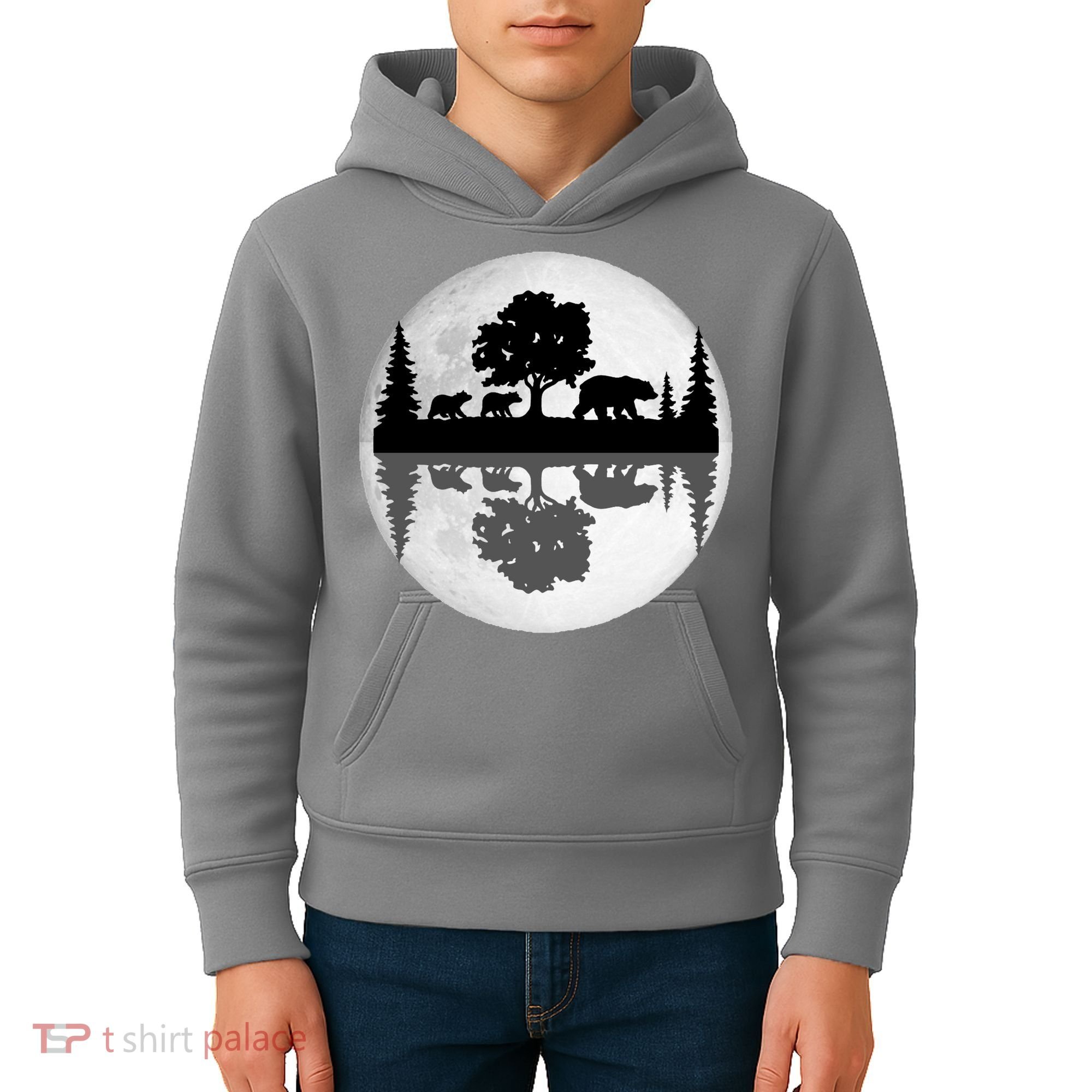Bear Moon Wilderness Kids Hoodie