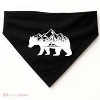 Bear Mountains With Deer Family Nature Fan USA-Made Doggie Bandana thumb 0