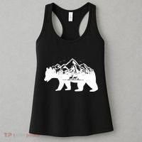 Bear Mountains With Deer Family Nature Fan Women's Tank Top thumb 3