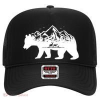 Bear Mountains With Deer Family Nature Fan Hat thumb 0