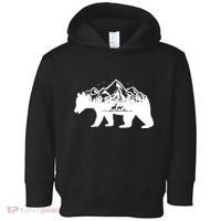 Bear Mountains With Deer Family Nature Fan Toddler Hoodie thumb 0