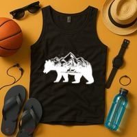 Bear Mountains With Deer Family Nature Fan Tank Top thumb 4