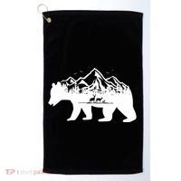 Bear Mountains With Deer Family Nature Fan Golf Towel thumb 0