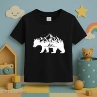 Bear Mountains With Deer Family Nature Fan Toddler T-Shirt thumb 3