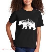 Bear Mountains With Deer Family Nature Fan Kids T-Shirt thumb 2