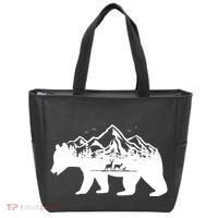 Bear Mountains With Deer Family Nature Fan Tote Bag thumb 0