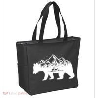Bear Mountains With Deer Family Nature Fan Tote Bag thumb 2