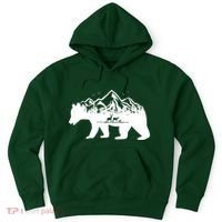 Bear Mountains With Deer Family Nature Fan Hoodie thumb 0