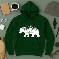 Bear Mountains With Deer Family Nature Fan Hoodie thumb 3