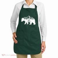Bear Mountains With Deer Family Nature Fan Apron thumb 2