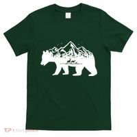 Bear Mountains With Deer Family Nature Fan T-Shirt thumb 0