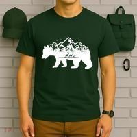 Bear Mountains With Deer Family Nature Fan T-Shirt thumb 6