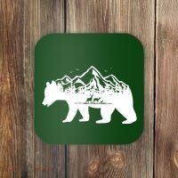 Bear Mountains With Deer Family Nature Fan Coaster thumb 0