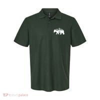 Bear Mountains With Deer Family Nature Fan Polo thumb 0