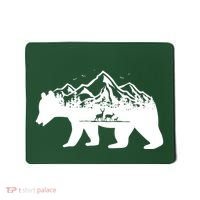 Bear Mountains With Deer Family Nature Fan Mousepad thumb 0