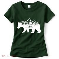 Bear Mountains With Deer Family Nature Fan Women's T-Shirt thumb 0