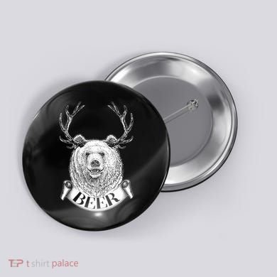 Bear Plus Deer Equals BEER  Button