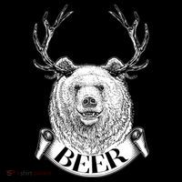 Bear Plus Deer Equals BEER  Button thumb 1