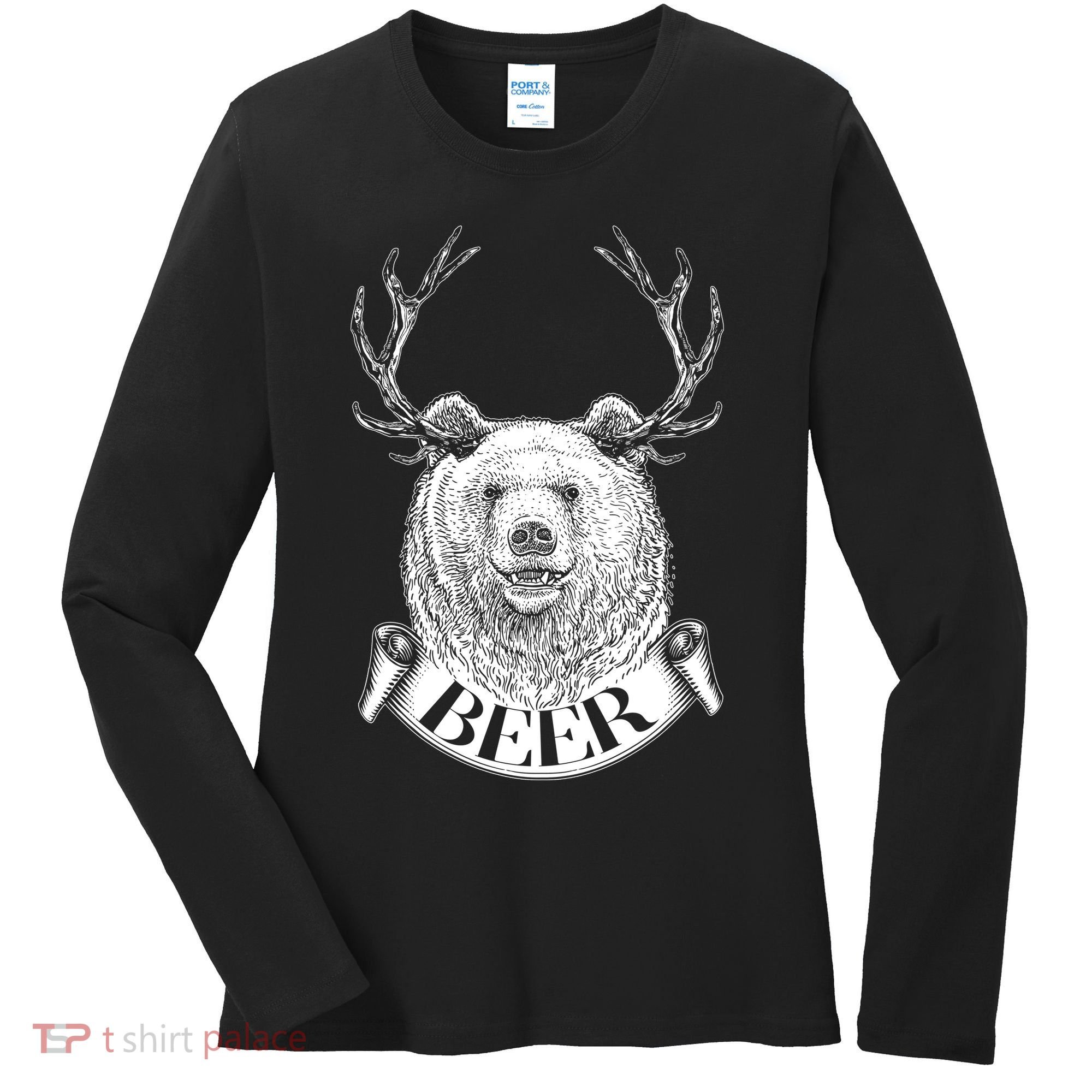 Bear Plus Deer Equals BEER  Women's Long Sleeve Shirt