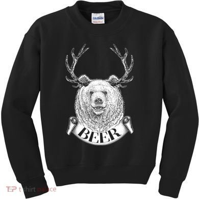 Bear Plus Deer Equals BEER  Kids Sweatshirt