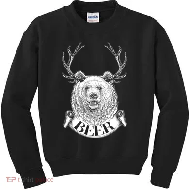 Bear Plus Deer Equals BEER  Kids Sweatshirt