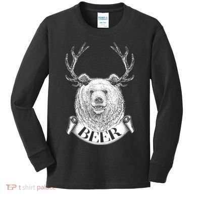 Bear Plus Deer Equals BEER  Kids Long Sleeve Shirt