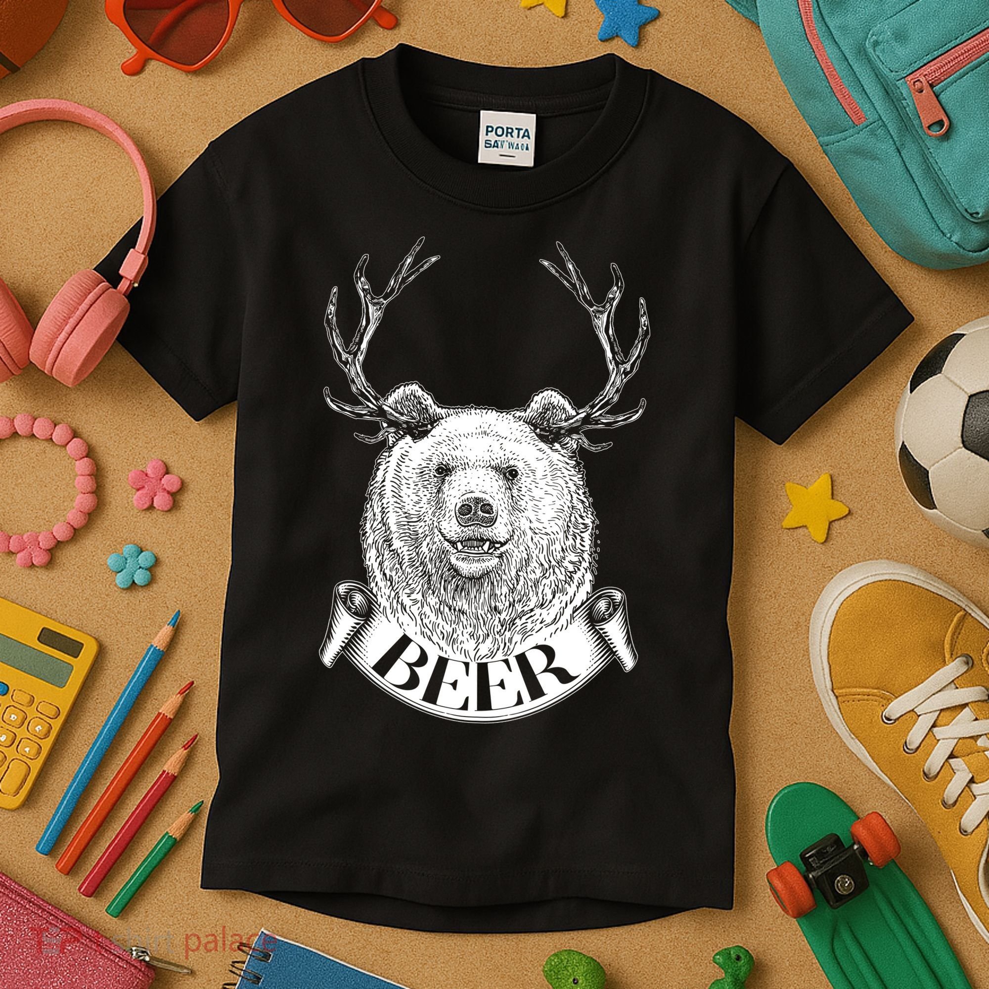 Bear Plus Deer Equals BEER  Kids T-Shirt
