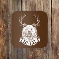 Bear Plus Deer Equals BEER  Coaster thumb 0