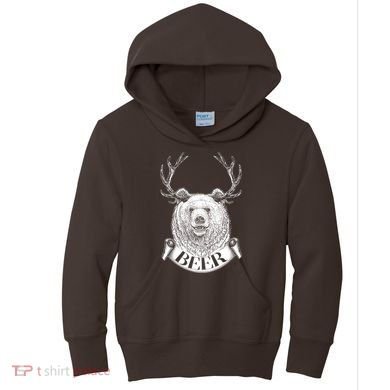 Bear Plus Deer Equals BEER  Kids Hoodie