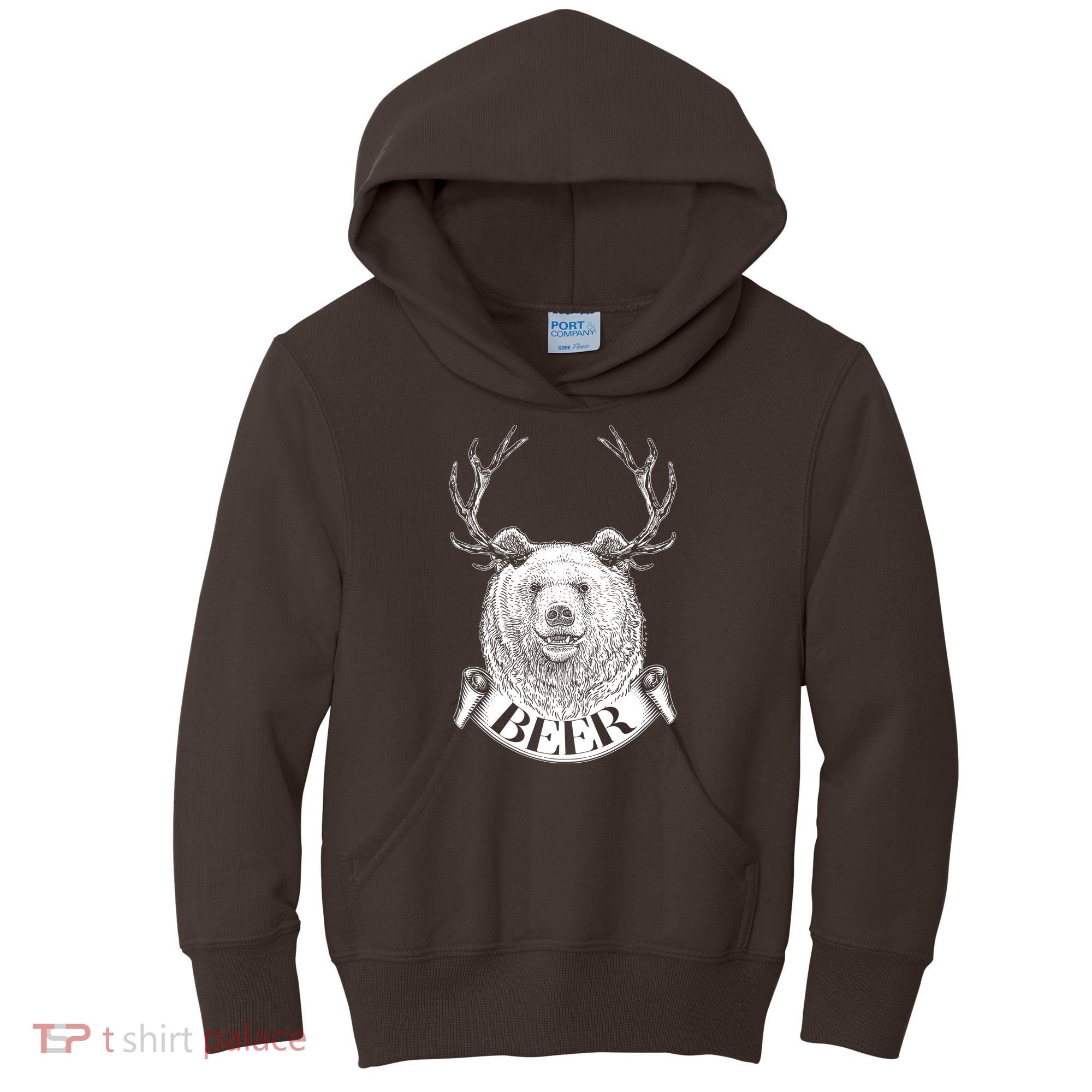 Bear Plus Deer Equals BEER  Kids Hoodie