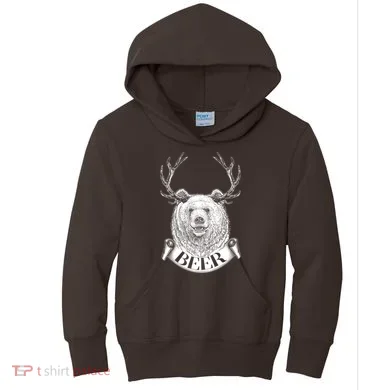 Bear Plus Deer Equals BEER  Kids Hoodie