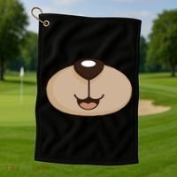 Bear Smiling Face Golf Towel thumb 1