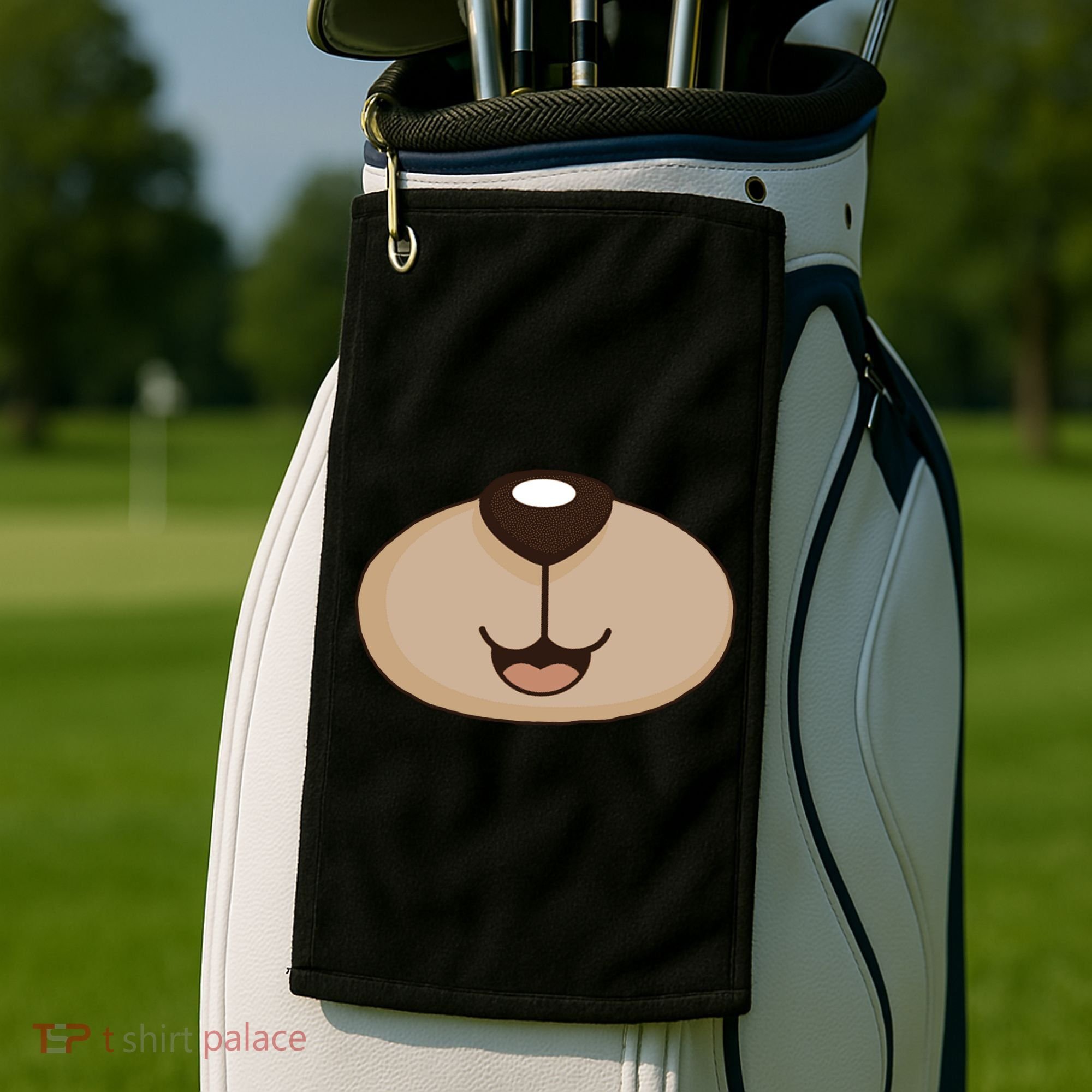 Bear Smiling Face Golf Towel