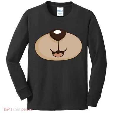Bear Smiling Face Kids Long Sleeve Shirt