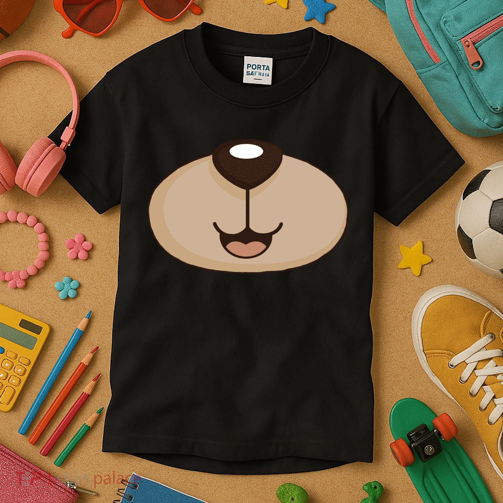 Bear Smiling Face Kids T-Shirt