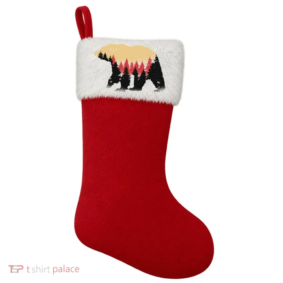 Bear Trees Christmas Stocking