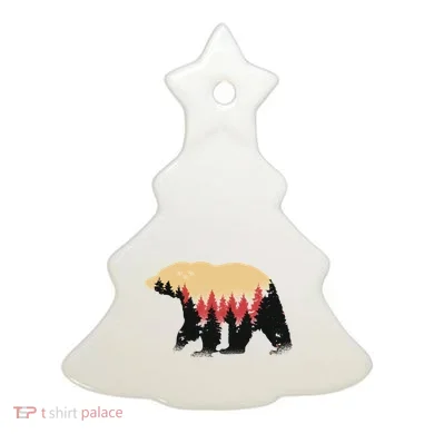Bear Trees Ceramic Ornament