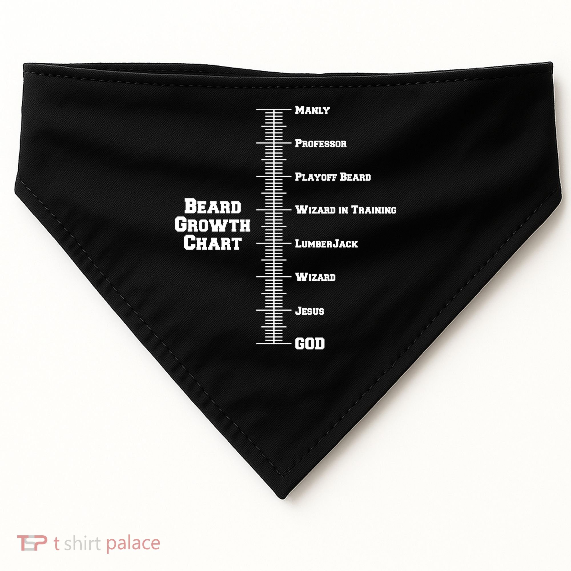 Beard Growth Ruler Funny Man To God Chart USA-Made Doggie Bandana