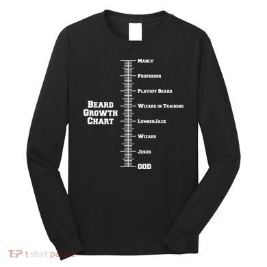 Beard Growth Ruler Funny Man To God Chart Long Sleeve Shirt