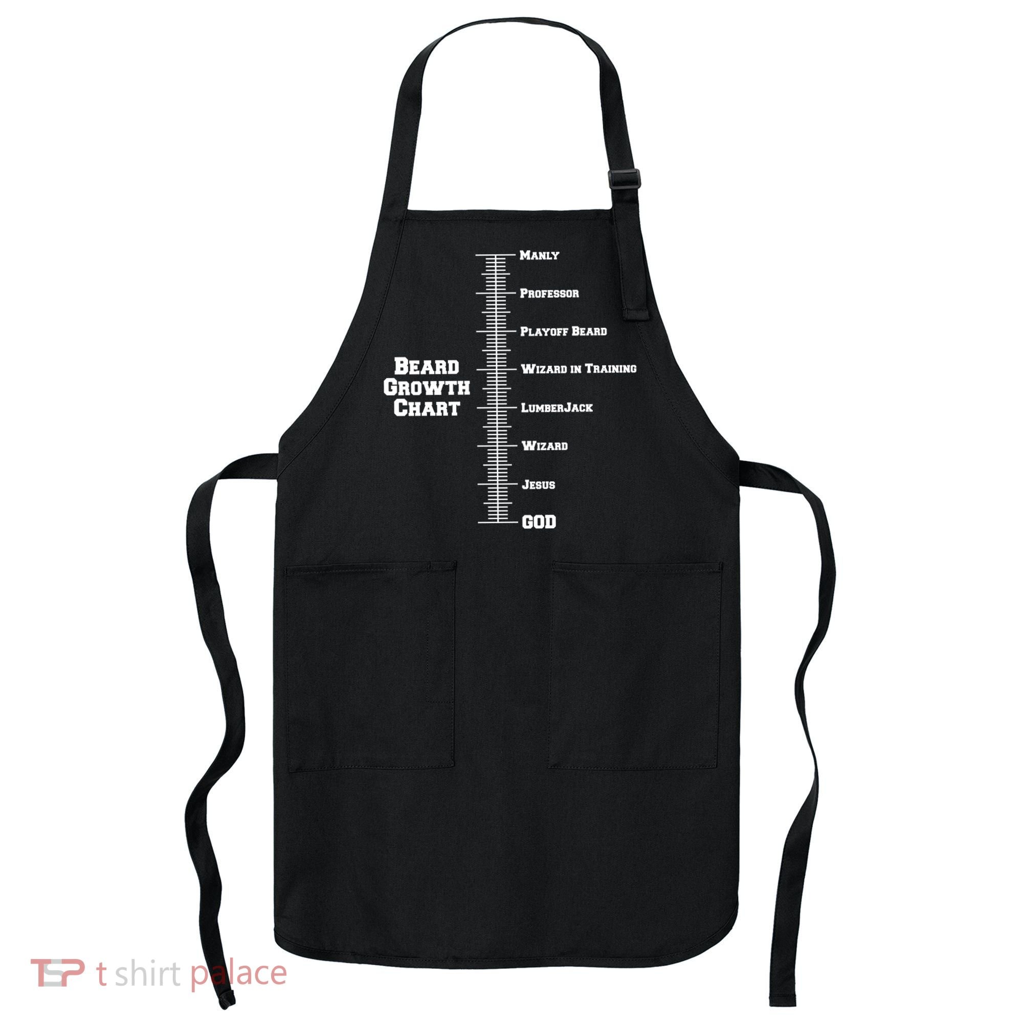 Beard Growth Ruler Funny Man To God Chart Apron