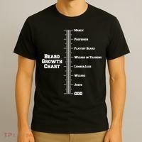Beard Growth Ruler Funny Man To God Chart T-Shirt thumb 3