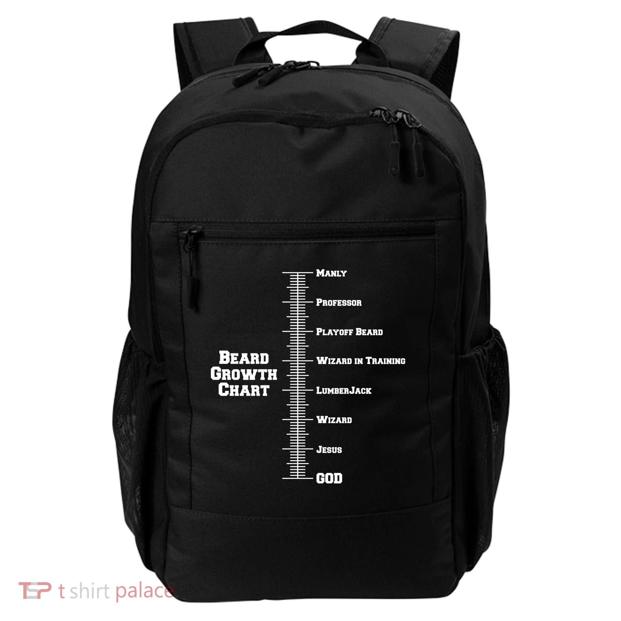 Beard Growth Ruler Funny Man To God Chart Backpack
