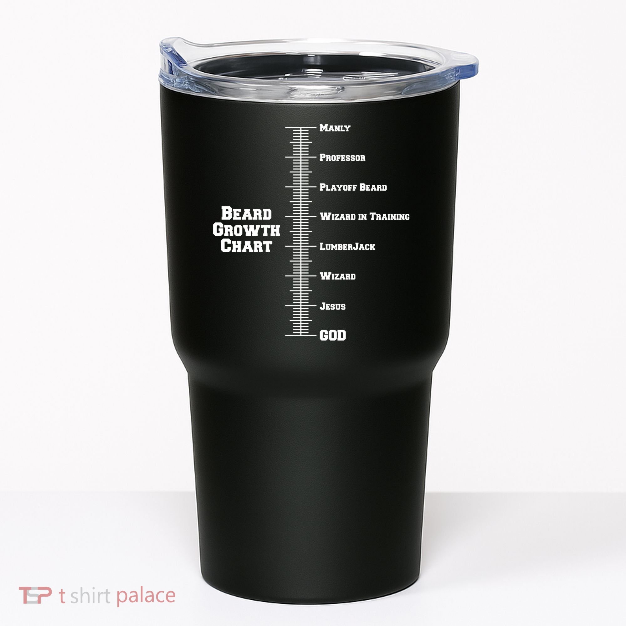 Beard Growth Ruler Funny Man To God Chart Tumbler