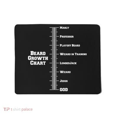 Beard Growth Ruler Funny Man To God Chart Mousepad