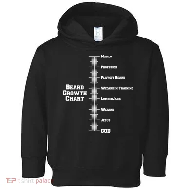 Beard Growth Ruler Funny Man To God Chart Toddler Hoodie