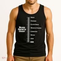 Beard Growth Ruler Funny Man To God Chart Tank Top thumb 3