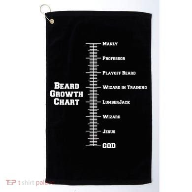 Beard Growth Ruler Funny Man To God Chart Golf Towel