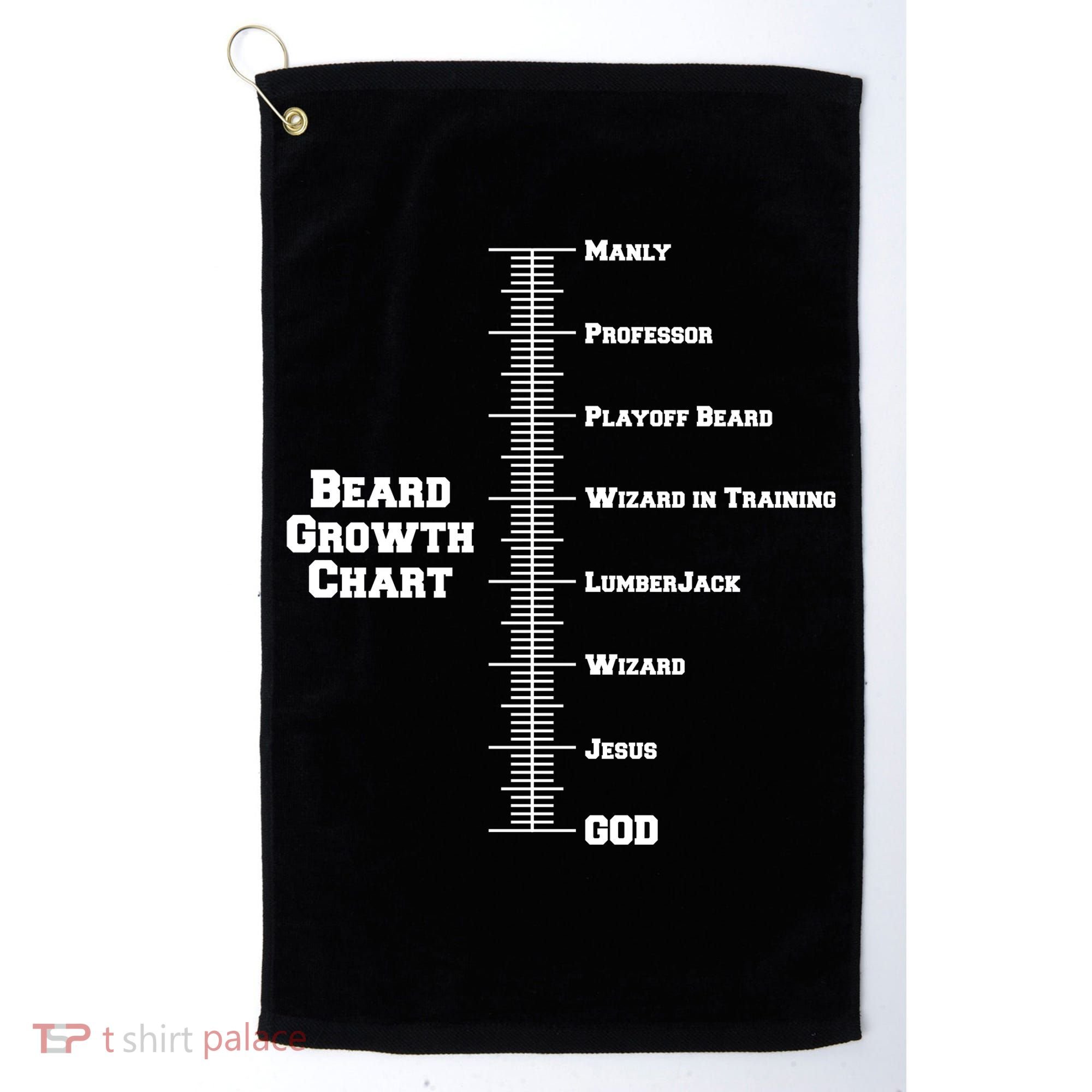 Beard Growth Ruler Funny Man To God Chart Golf Towel