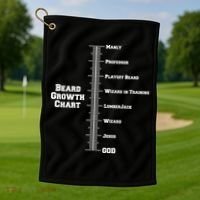 Beard Growth Ruler Funny Man To God Chart Golf Towel thumb 1