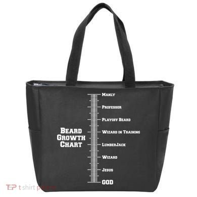 Beard Growth Ruler Funny Man To God Chart Tote Bag